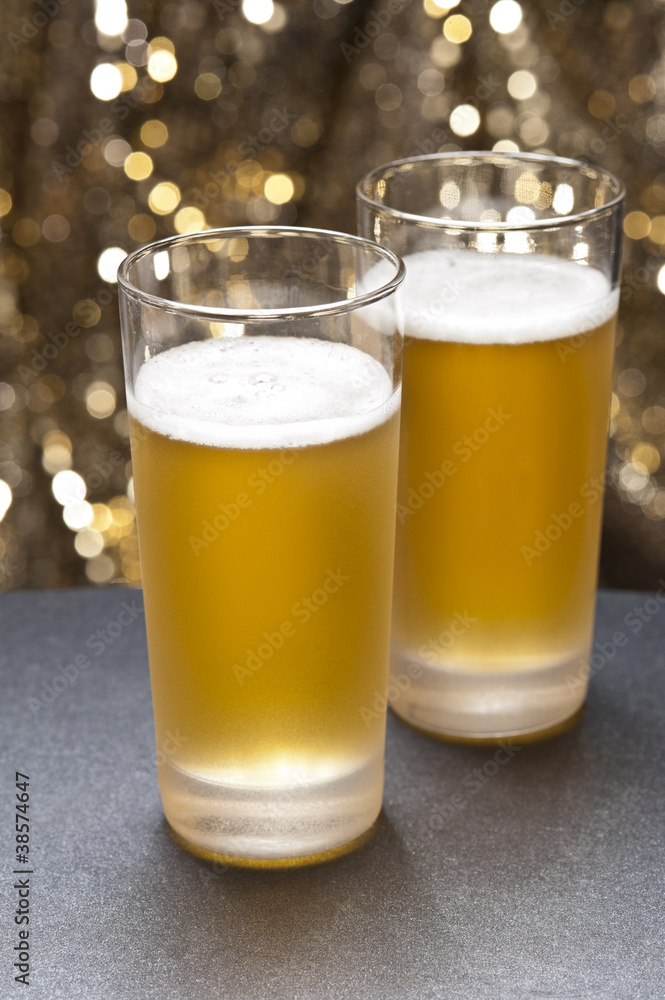 Bier glasses in front of a colorful background Bier glasses in front of a colorful background