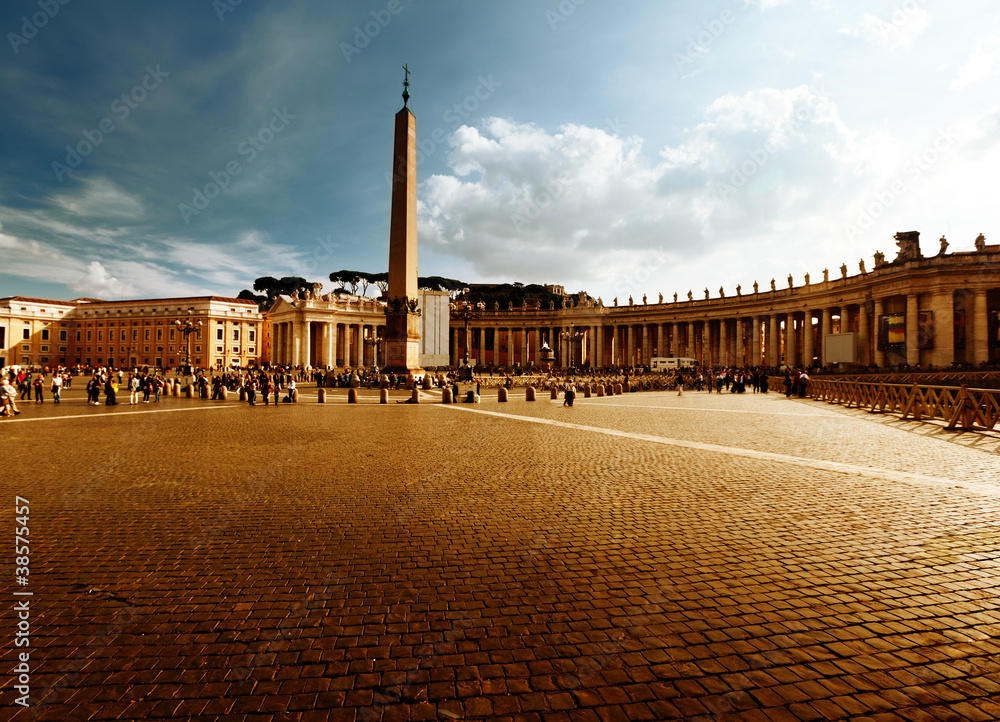 Saint Peter's Square, Vatican in sunset time