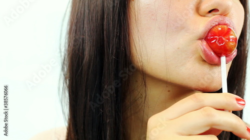 Sexy tongue licking lollipop