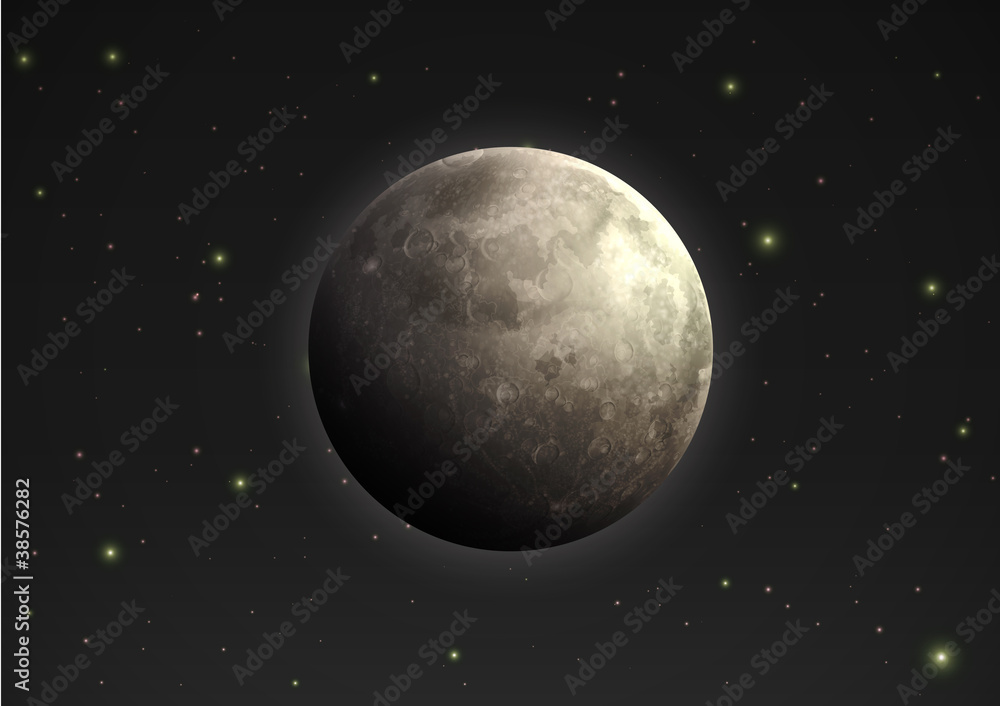 Fototapeta premium realistic moon in the night sky