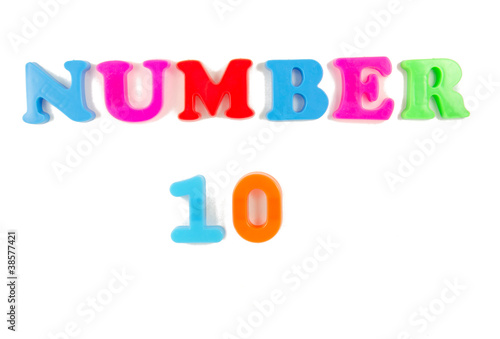 number 10 written in fridge magnets