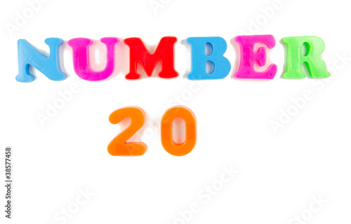 number 20 written in fridge magnets