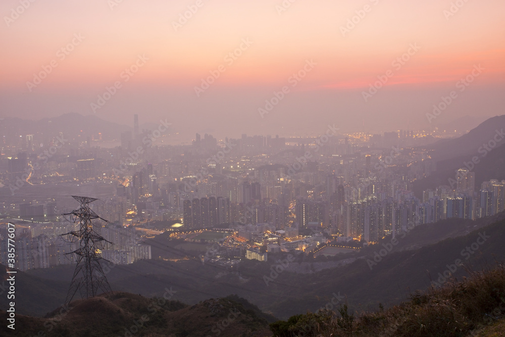 Hong Kong downtown at sunset Hong Kong downtown at sunset