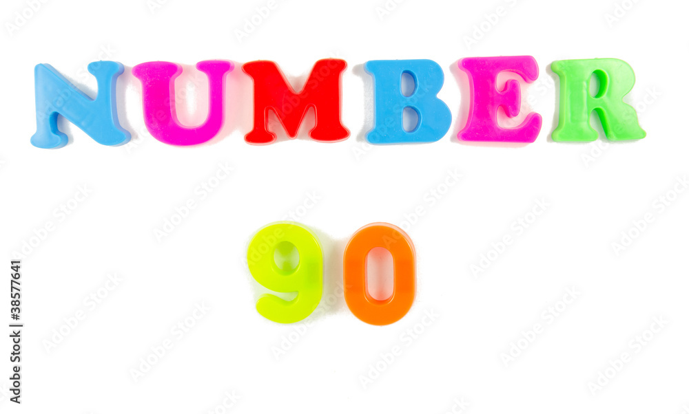 number 90 written in fridge magnets