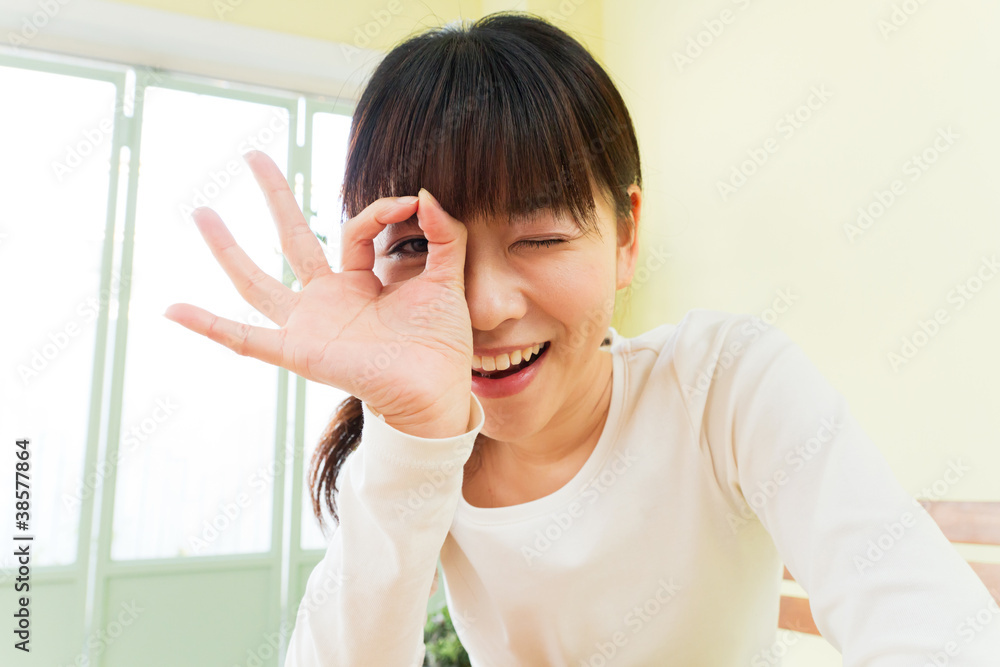 Beautiful young woman in the room Beautiful young woman in the room
