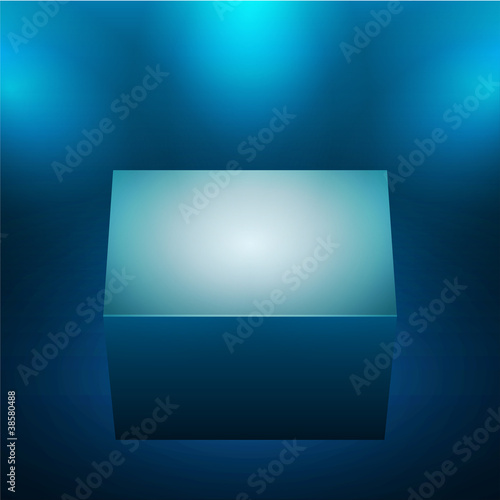 3d isolated empty blue podium.