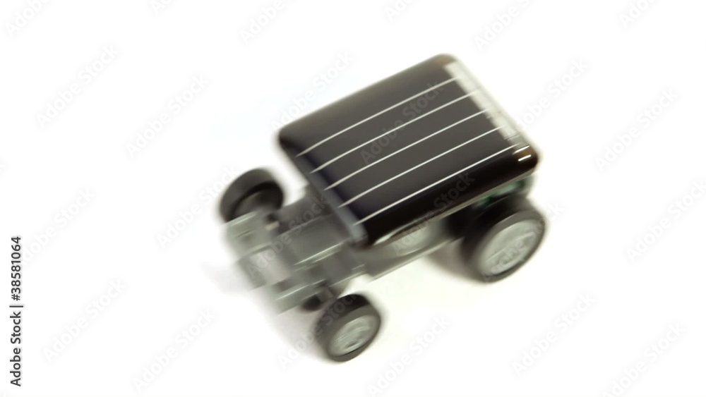 Toy car on solar panel begins to move Toy car on solar panel begins to move