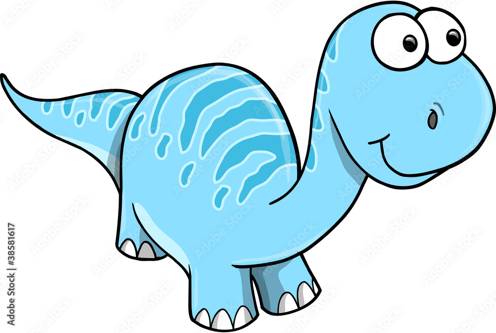Silly Happy Blue Dinosaur Vector Illustration Silly Happy Blue Dinosaur Vector Illustration