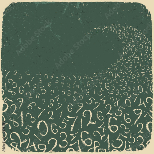Simplest numbers on schoolboard. Vector illustration, EPS10