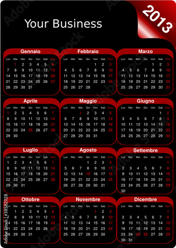 Calendario italiano 2013 a scopo commerciale (vettoriale)