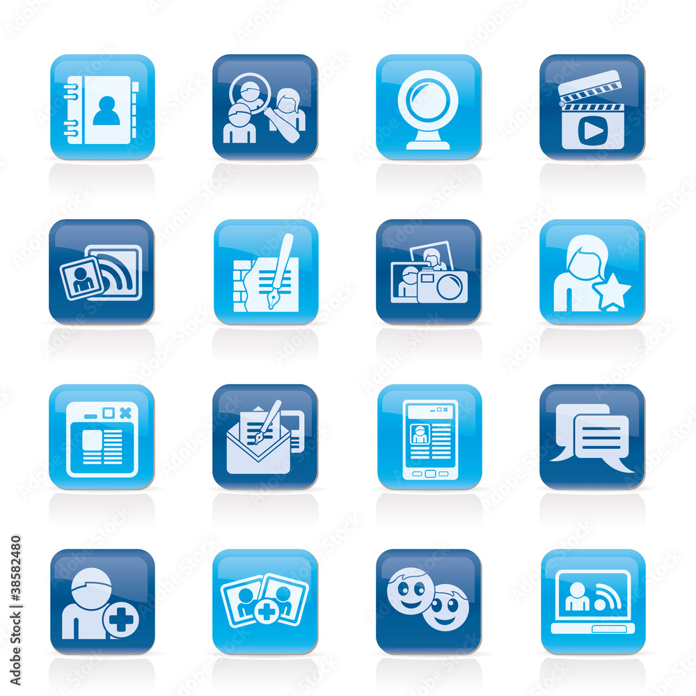 social networking and communication icons