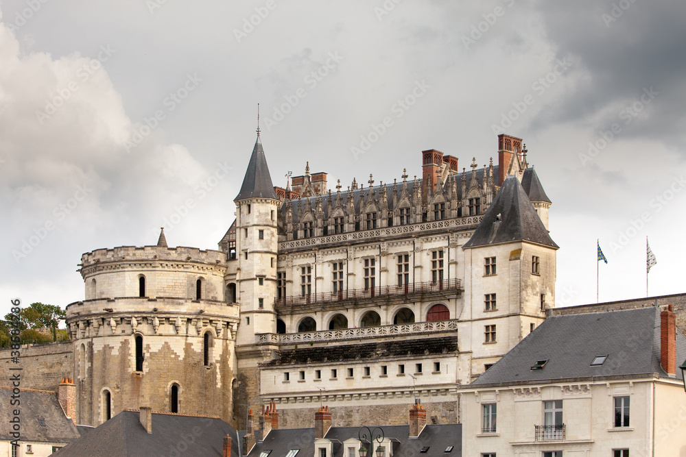 castle of a valley of the river Loire. France. Amboise castle