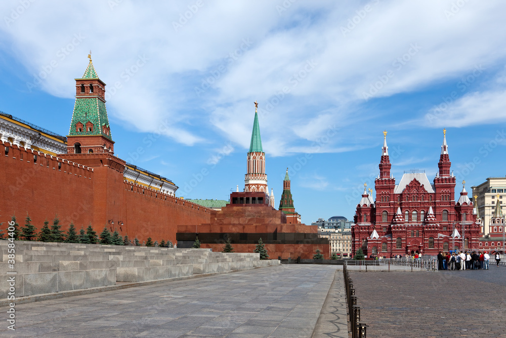 Red Square.The Kremlin,the Mausoleum and the Historical museum Red Square.The Kremlin,the Mausoleum and the Historical museum