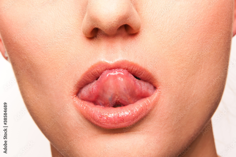 Fototapeta premium Close-up shot of woman lips