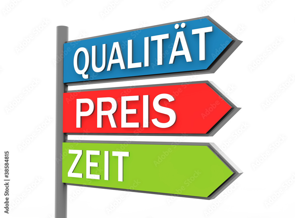 qualität preis zeit StockIllustration Adobe Stock