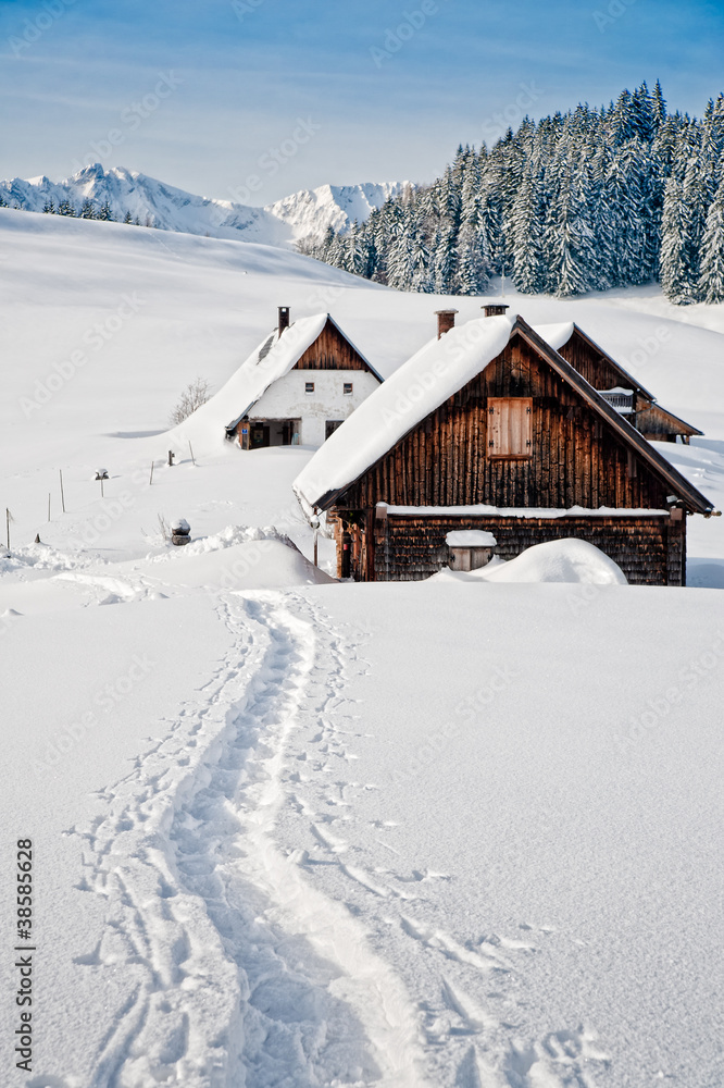 Hütten in den österreichischen Alpen