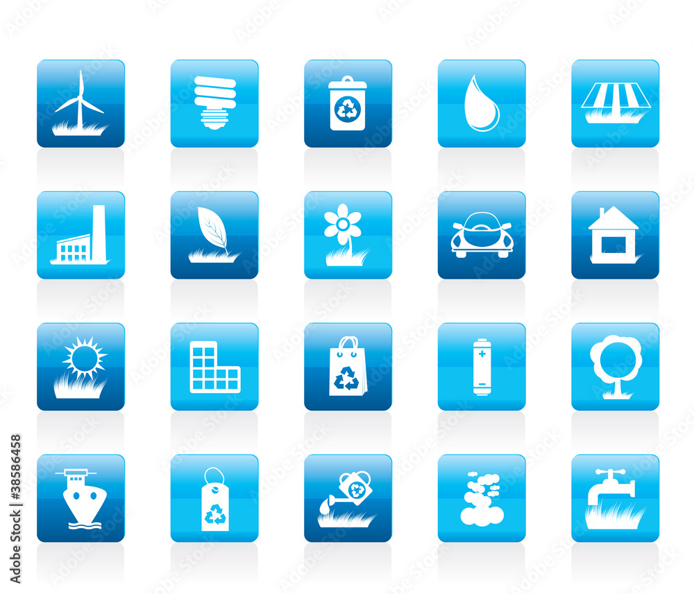 Ecology and nature icons - vector icon set Ecology and nature icons - vector icon set