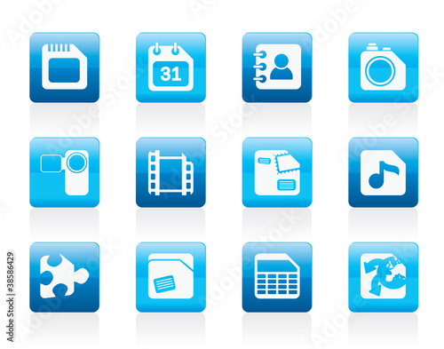 Mobile Phone, Computer and Internet Icons