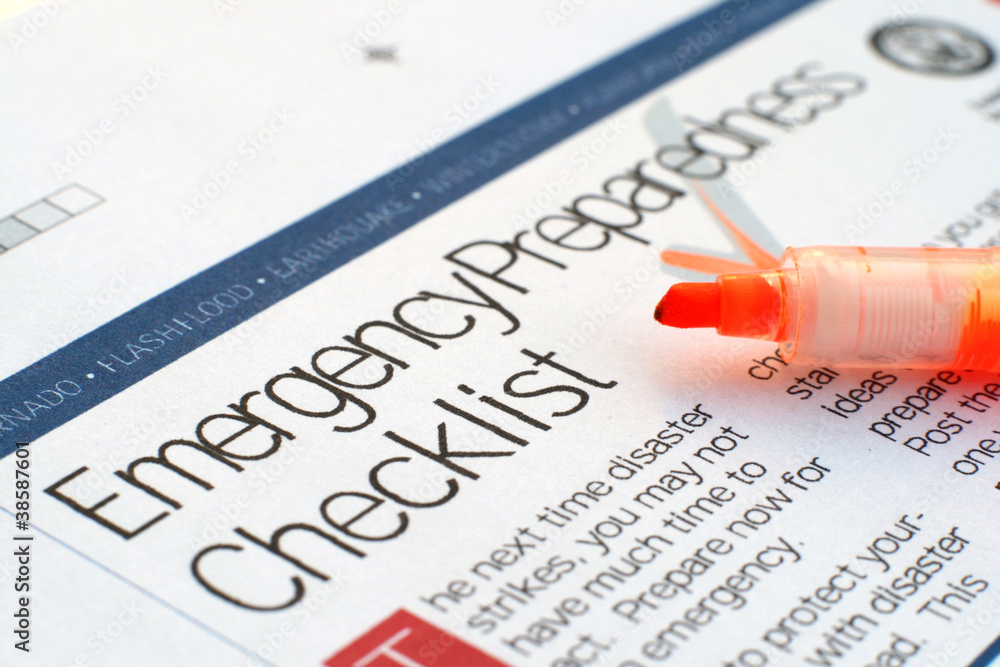 Obraz premium Emergency checklist