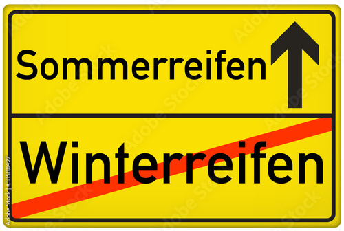 Schild Winterreifen / Sommerreifem