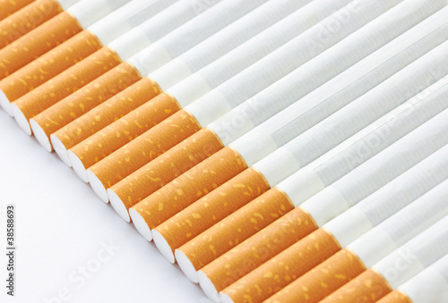 Closeup of a pile of cigarettes
