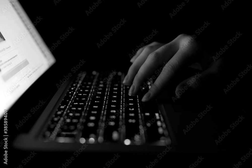 computer keyboard with typing hands computer keyboard with typing hands