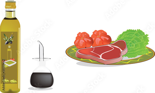 piatto verdura e carne