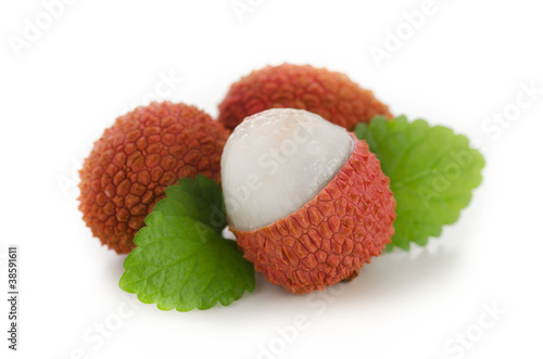 A group of fresh Lychees