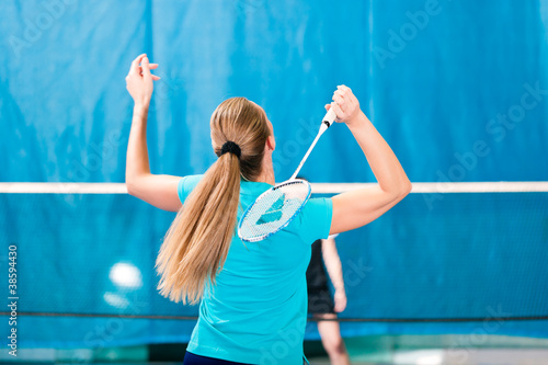 Photography Badminton in einer Turnhalle