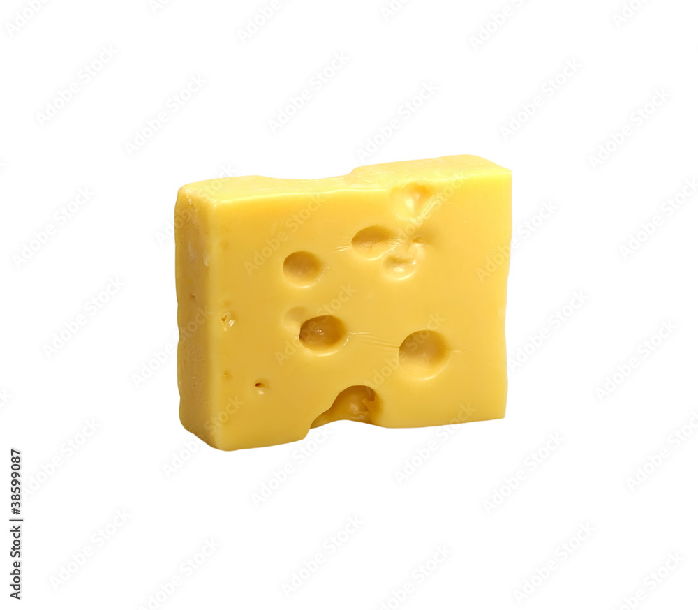 Emmentaler cheese. Isolated. Emmentaler cheese. Isolated.