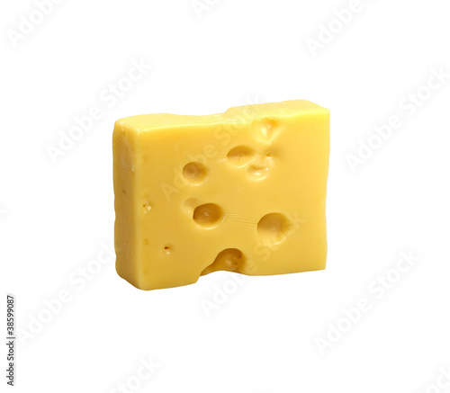 Emmentaler cheese. Isolated.