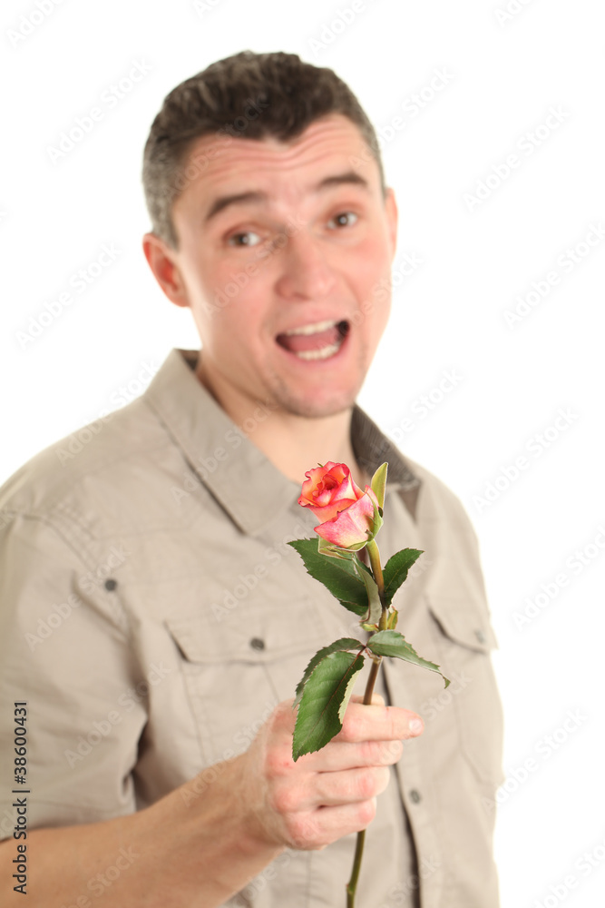 Man with a rose Man with a rose