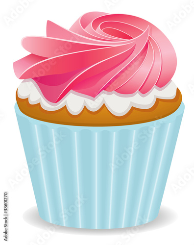 vector pink cupcake
