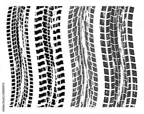 vector set of grungy tire prints