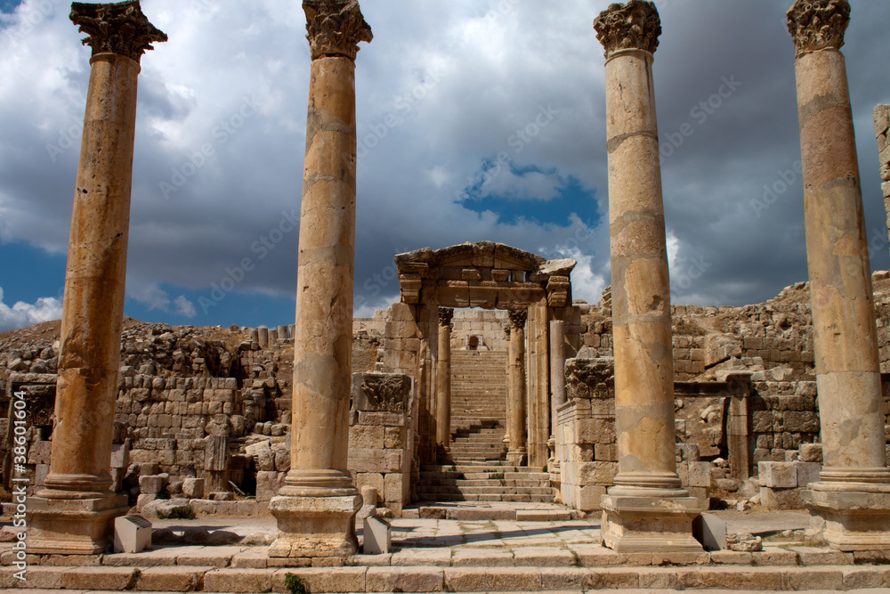 Ancient Jerash. Ruins of the Greco-Roman city of Gera at Jordan