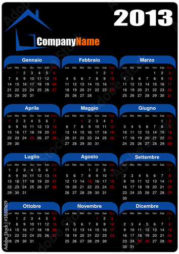 Calendario italiano 2013 a scopo commerciale (vettoriale)