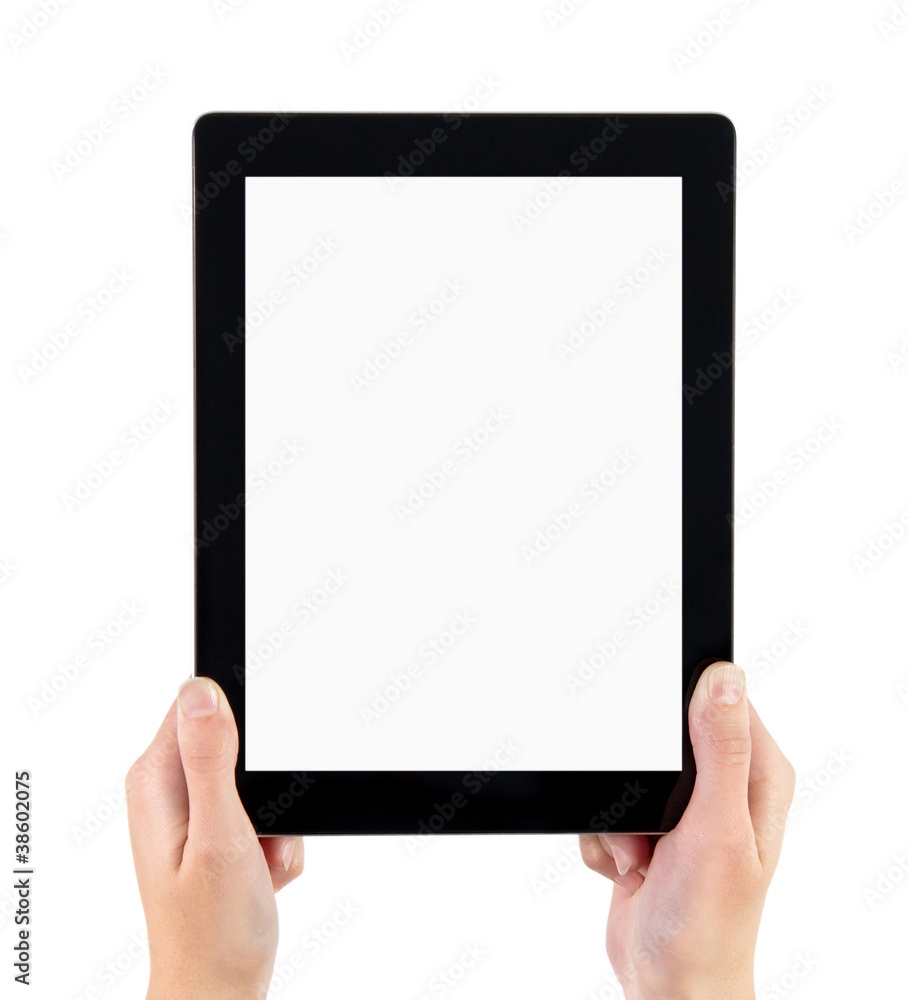 Holding Electronic Tablet PC In Hands