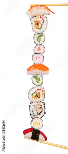 Maxi sushi, isolated on white background