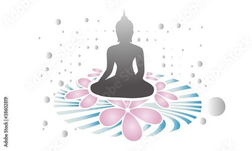 Buddha mit Lotosblumen