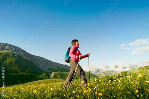 woman hiking