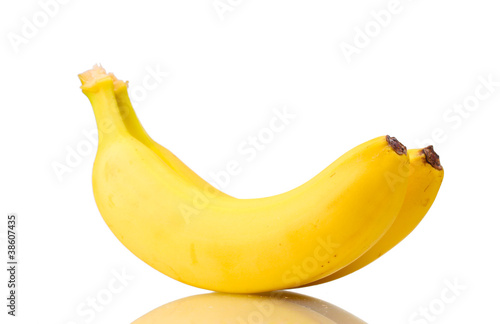 Two bananas isolated on white