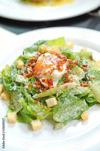 salad, with egg. Delicious healthy eating
