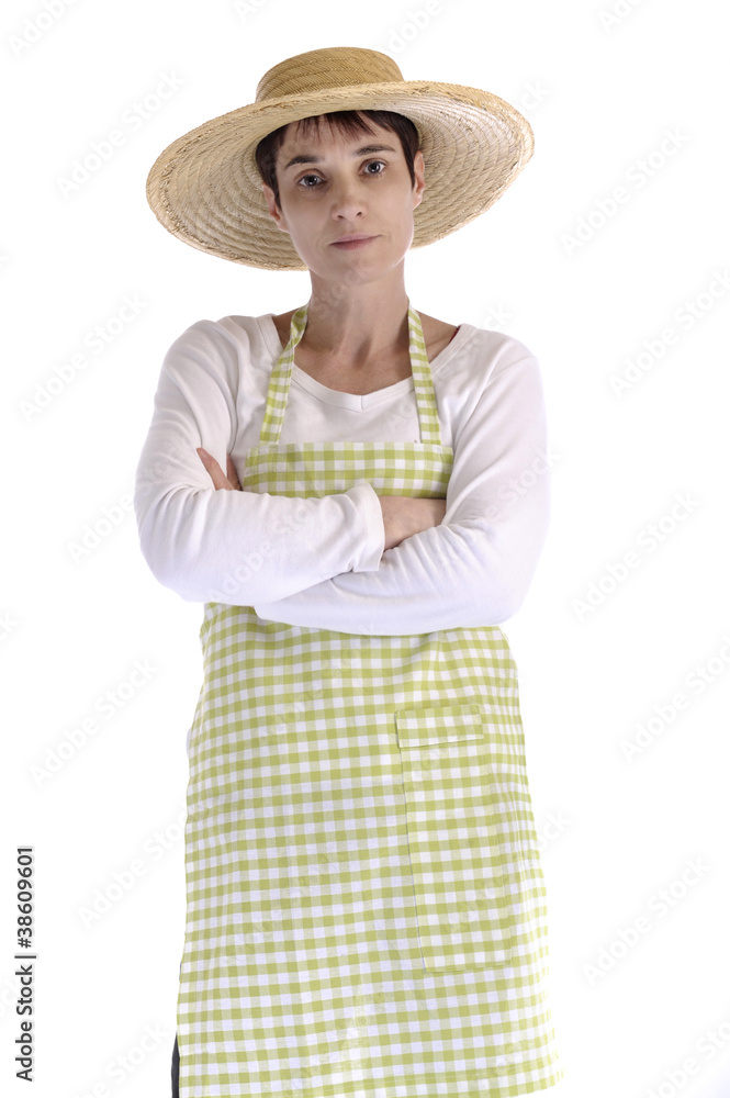 Female gardener with watering can