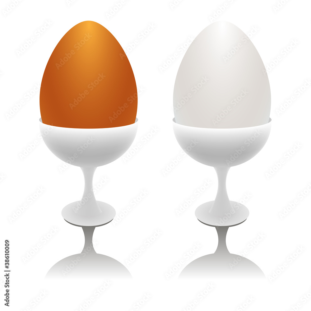 Vector eggs in eggcups Vector eggs in eggcups