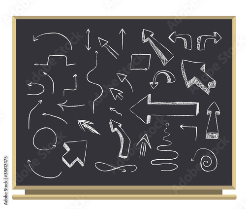 arrows on blackboard