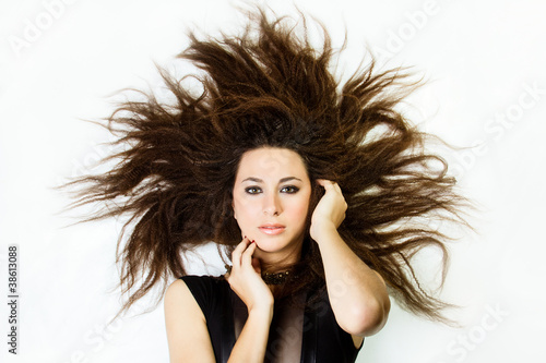 Beautiful Fashion Model with Big Hairstyle
