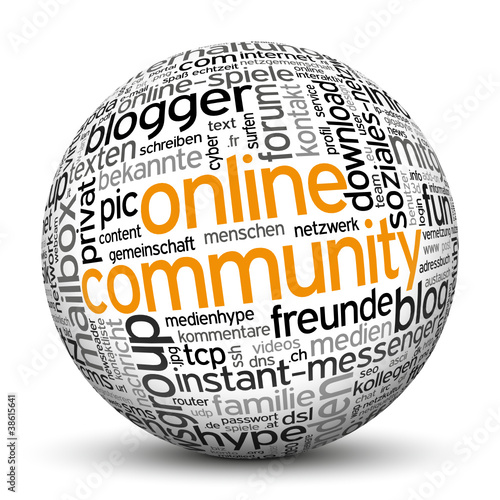 Online Community, Kugel, 3D, Web 2.0, Freunde, Blog, Forum, Team