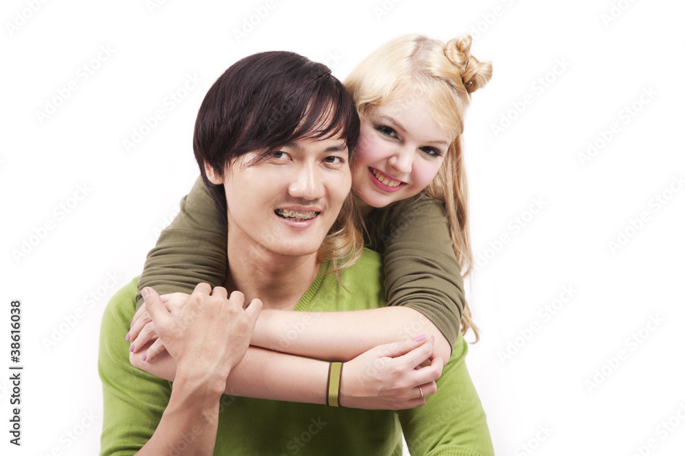 Happy young mixed couple Happy young mixed couple