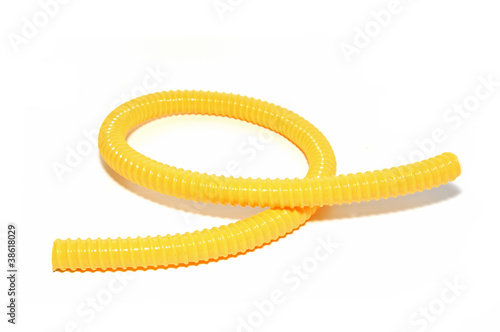 yellow hose on white background