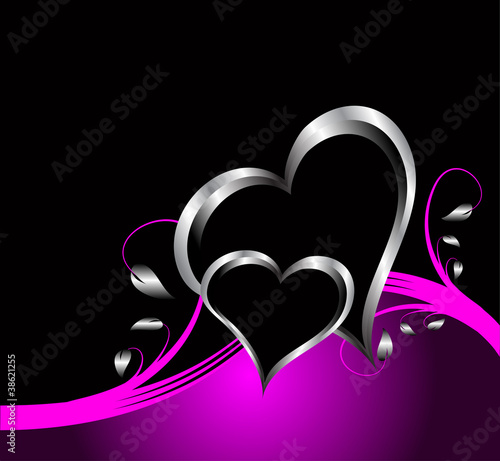 A purple hearts Valentines Day Background